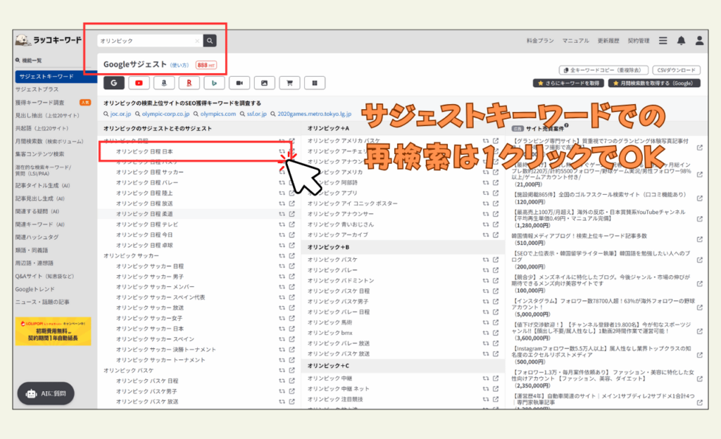 ラッコキーワード初心者プラン